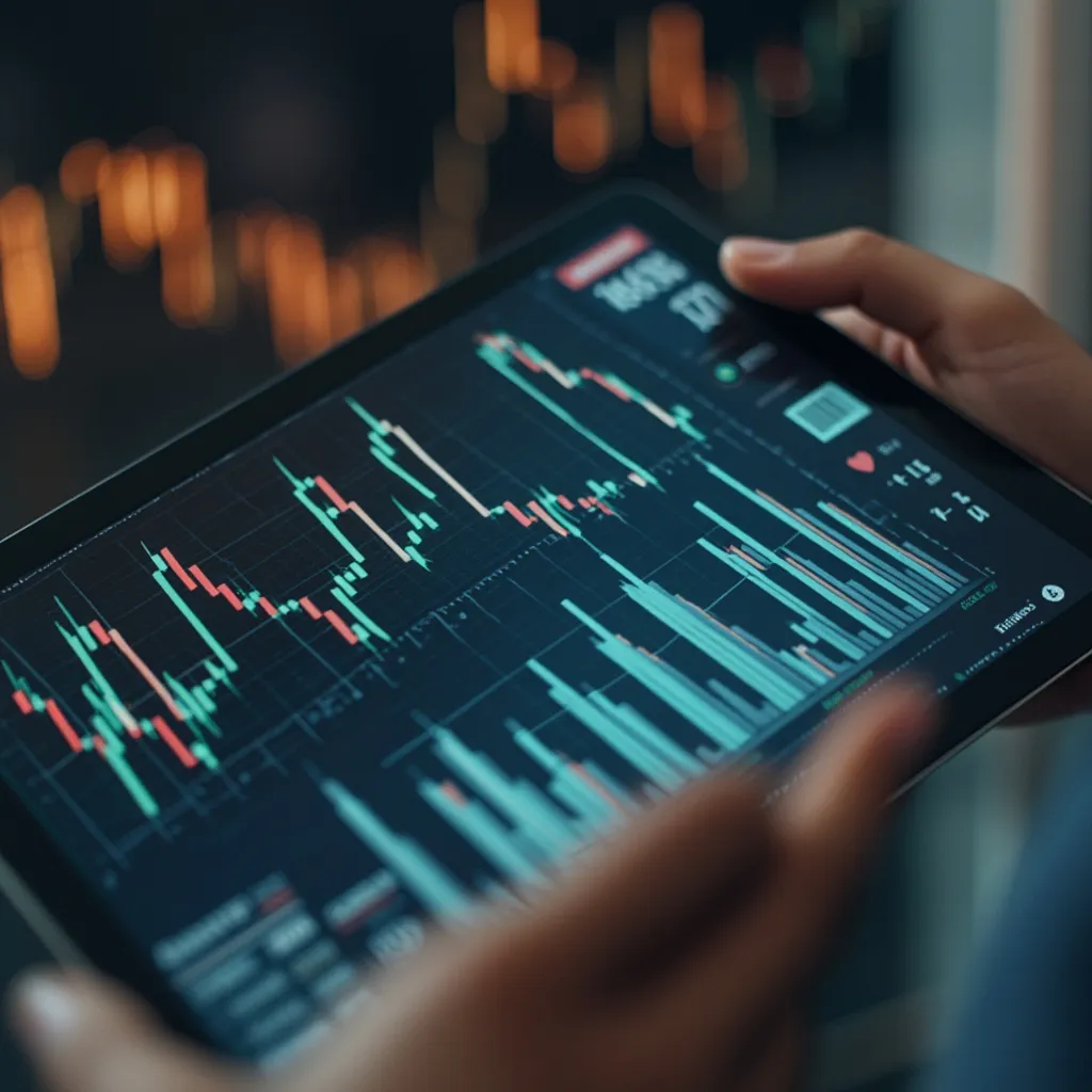Análisis financiero en tablet